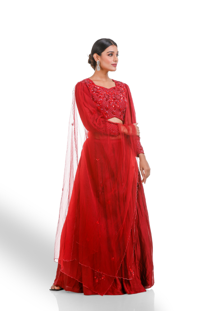 Red Lehenga Choli With Duppatta