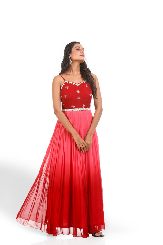 Red Shaded Gown