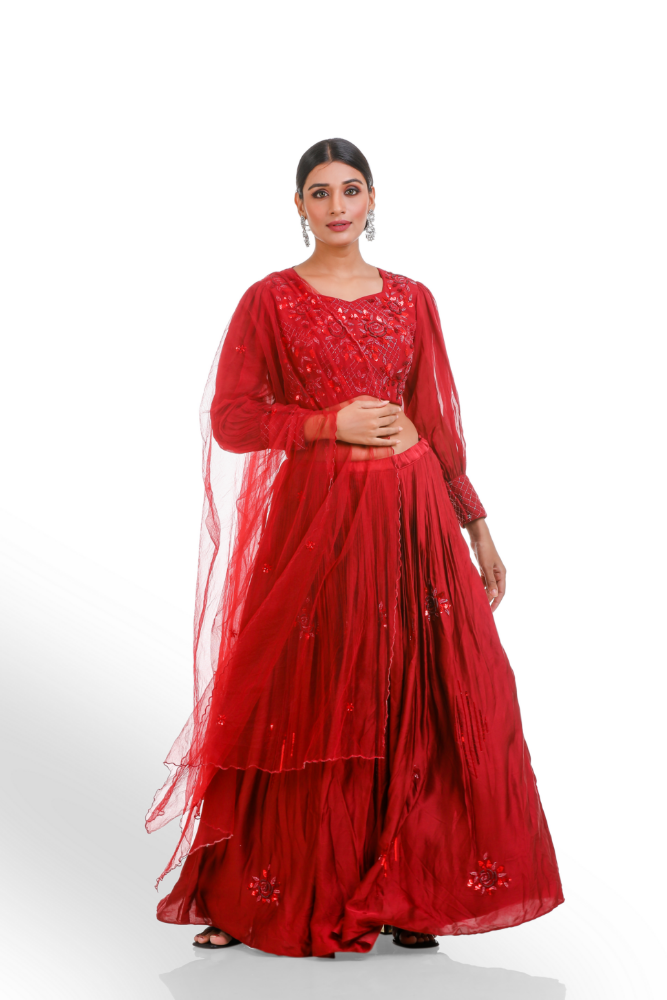 Red Lehenga Choli With Duppatta